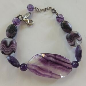 925 Sterling Natural Purple Amethyst Bracelet F2G